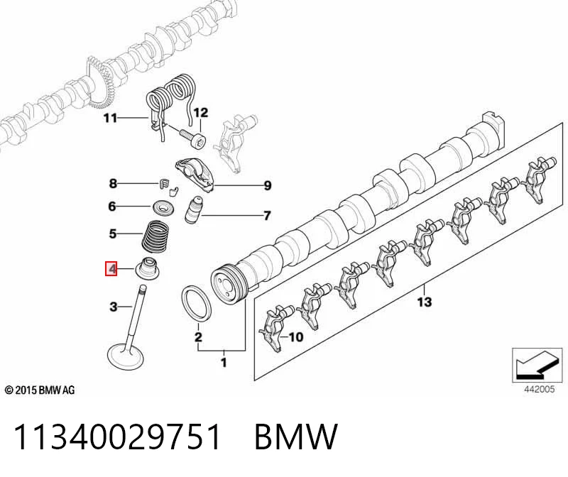 11340029751 BMW Uszczelniacz zaworu dolotowego/wylotowego, zestaw na silnik