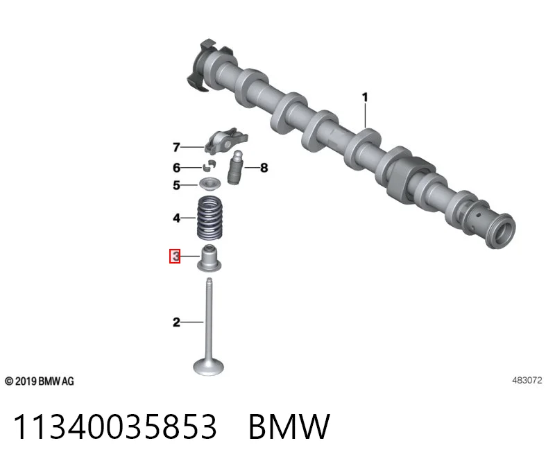11340035853 BMW Uszczelniacz zaworu wylotowego, zestaw