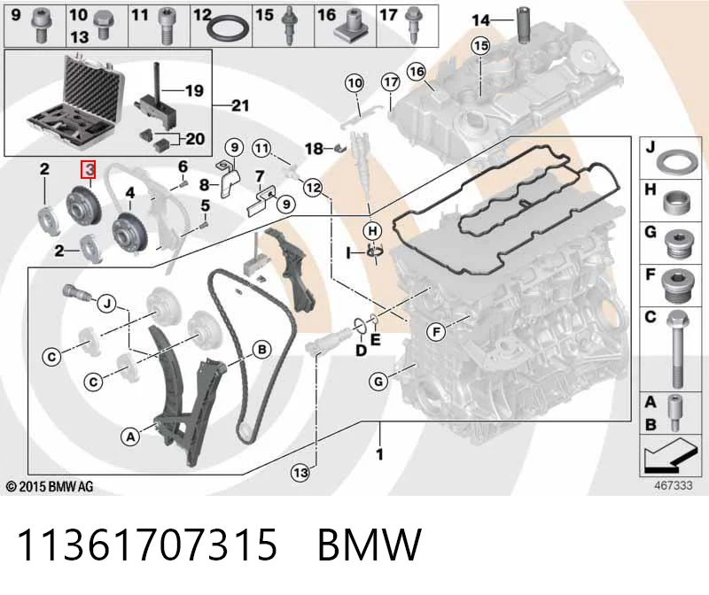 11361707315 BMW Koło zębate walcowe wałka rozrządu wydechowego