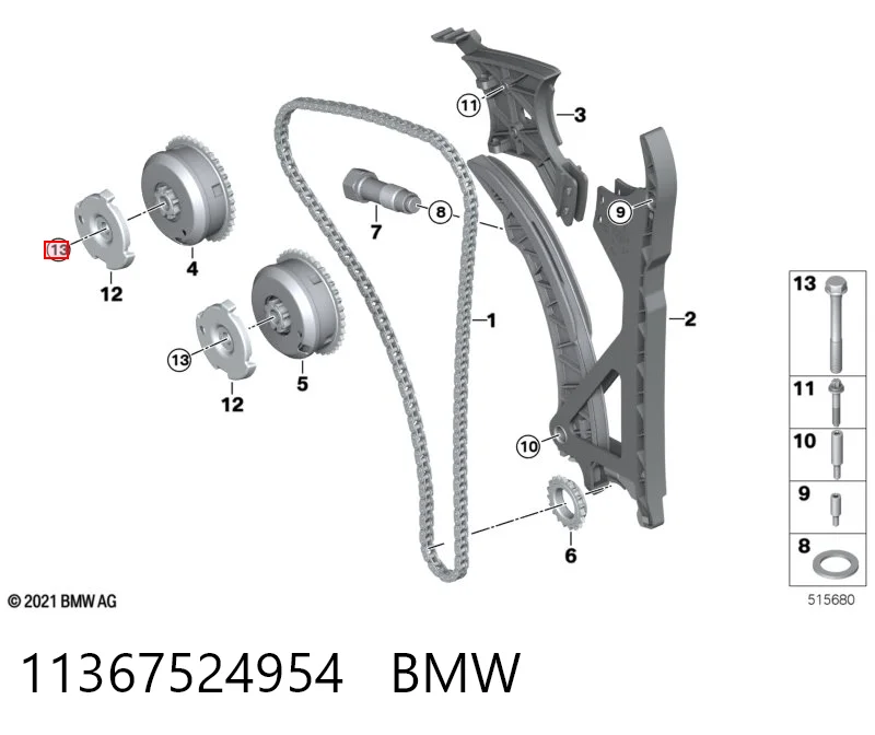 11367524954 BMW Śruba koła zębatego wałka rozrządu