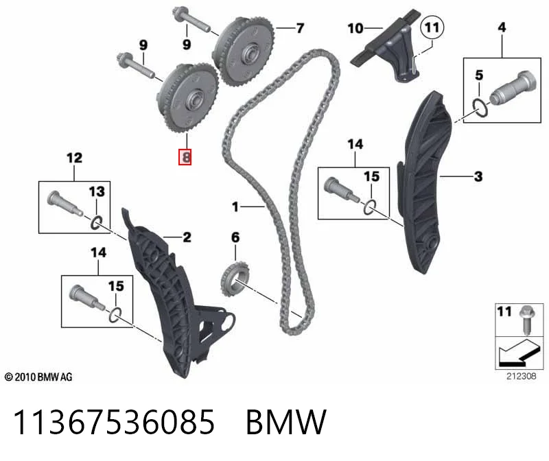 11367536085 BMW Koło zębate walcowe wałka rozrządu wydechowego