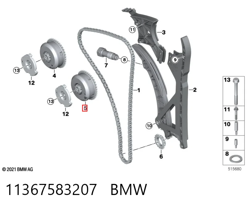 11367583207 BMW Koło zębate walcowe wału rozrządu silnika, dolotowego (ssącego)