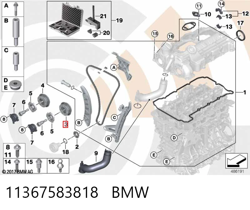 11367583818 BMW Koło zębate walcowe wału rozrządu silnika, dolotowego (ssącego)