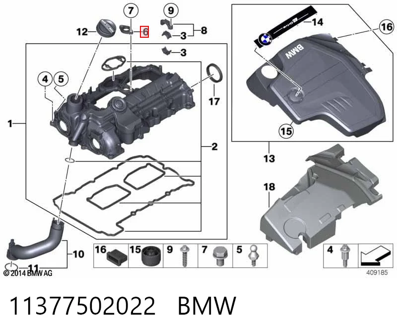 11377502022 BMW Uszczelka pokrywy zaworowej silnika