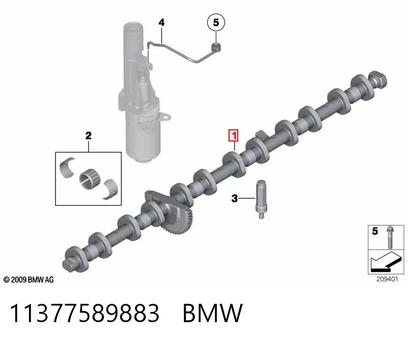 11377589883 BMW Wał mimośrodowy, Valvetronic