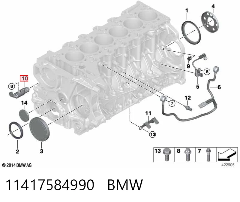 11417584990 BMW Zawór regulacji ciśnienia oleju