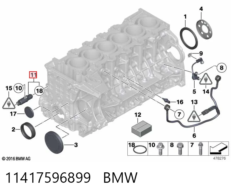 11417596899 BMW Zawór regulacji ciśnienia oleju