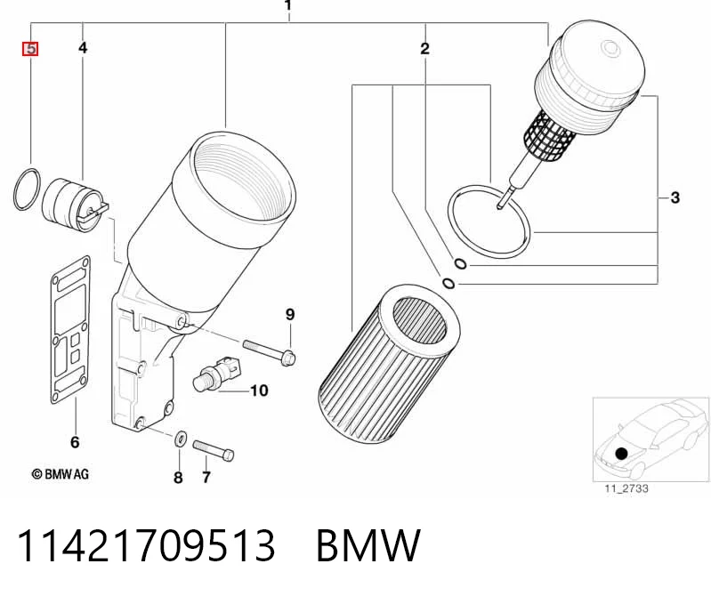 11421709513 BMW Uszczelka adaptera filtra oleju