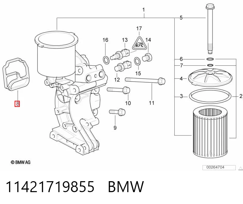 11421719855 BMW Uszczelka adaptera filtra oleju
