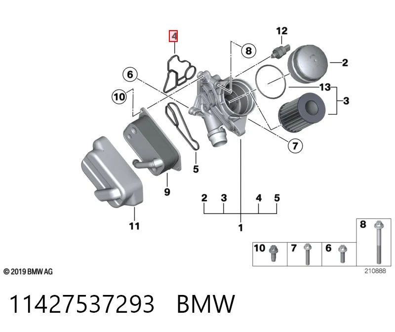 11427537293 BMW Uszczelka adaptera filtra oleju