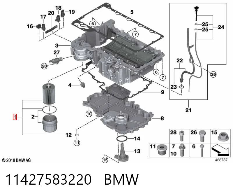 11427583220 BMW Filtr oleju