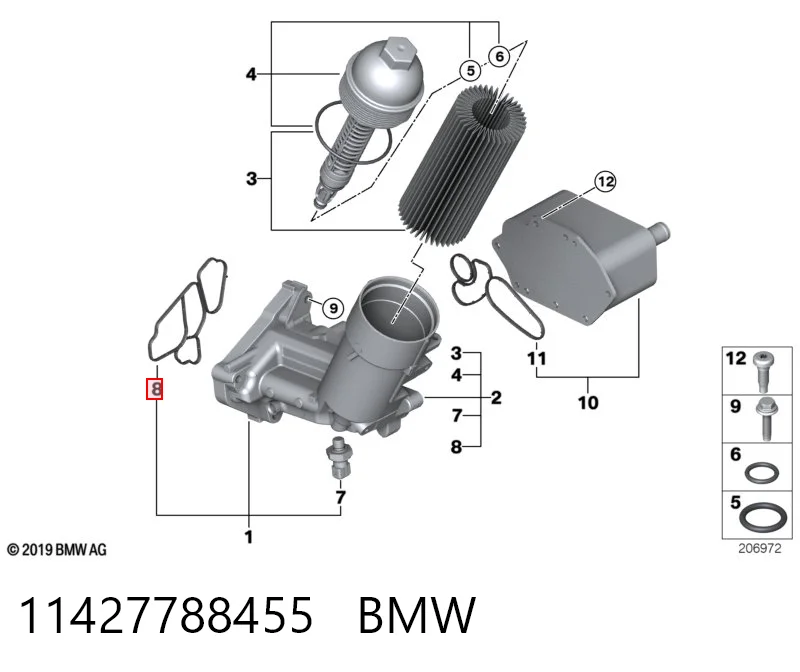 11427788455 BMW Uszczelka adaptera filtra oleju