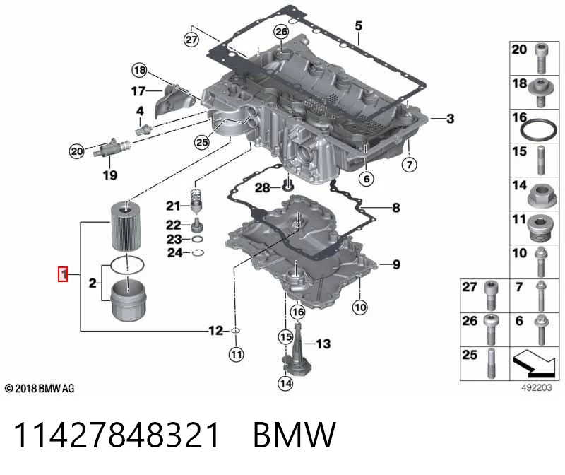 11427848321 BMW Filtr oleju