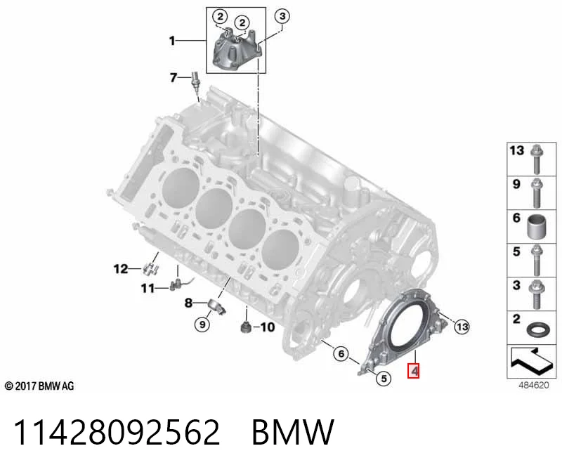 Uszczelniacz wału korbowego silnika tylny BMW 5 sedana (G30, F90) (2016 - 2026) cena, od 117,74 USD