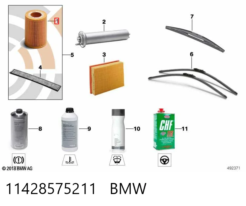 11428575211 BMW Filtr oleju