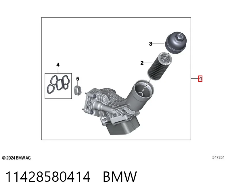 11428580414 BMW Obudowa filtra oleju