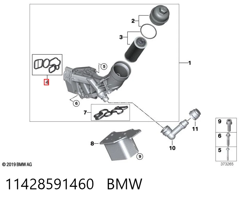 11428591460 BMW Uszczelka adaptera filtra oleju