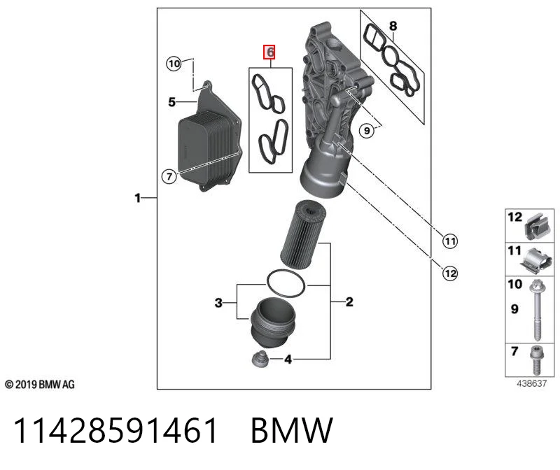 11428591461 BMW Uszczelka chłodnicy oleju