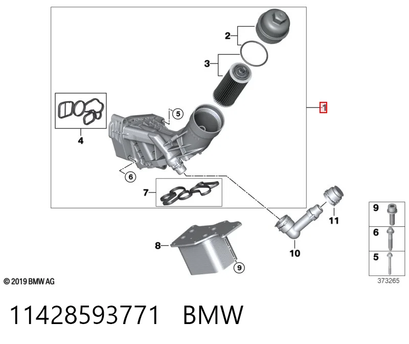 11428593771 BMW Obudowa filtra oleju