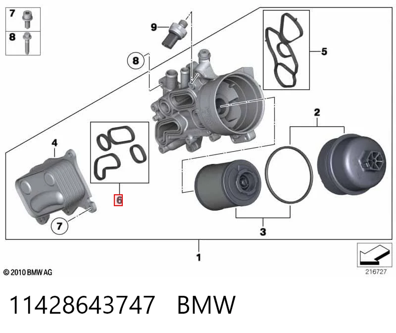 11428643747 BMW Uszczelka chłodnicy oleju