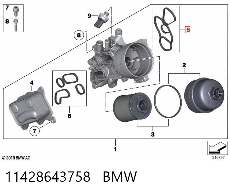 11428643758 BMW Uszczelka adaptera filtra oleju