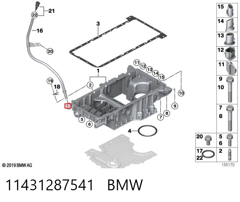11431287541 BMW O-ring bagnetu