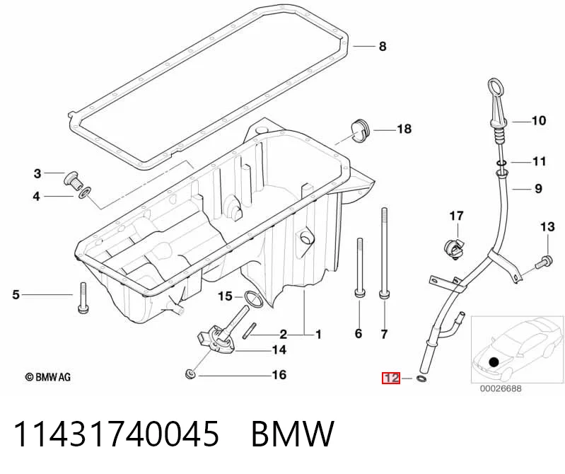 11431740045 BMW Uszczelniacz pompy olejowej silnika
