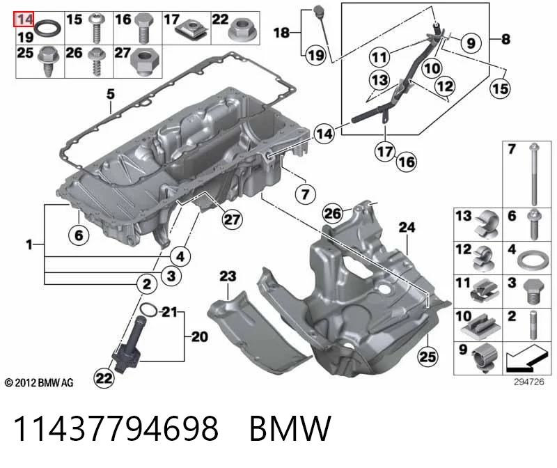 11437794698 BMW Uszczelka bagnetu miarki poziomu oleju