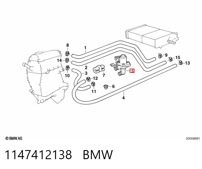 1147412138 BMW Zawór nagrzewnicy (ogrzewacza)