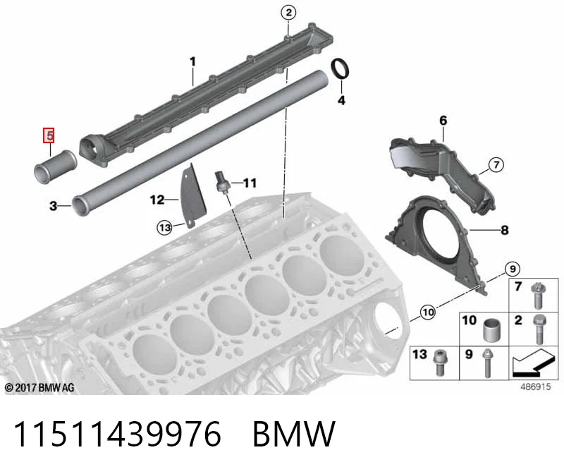 11511439976 BMW Przewód (króciec) pompy wodnej odbiorczy