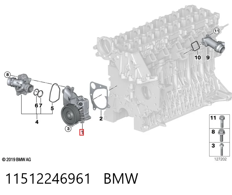11512246961 BMW Pompa chłodząca wodna