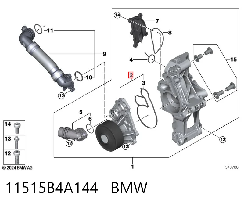 11515B4A144 BMW Pompa chłodząca wodna