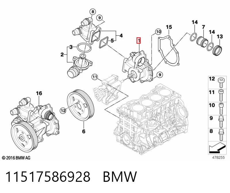 11517586928 BMW Pompa chłodząca wodna