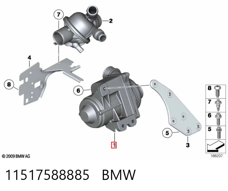 11517588885 BMW Pompa chłodząca wodna