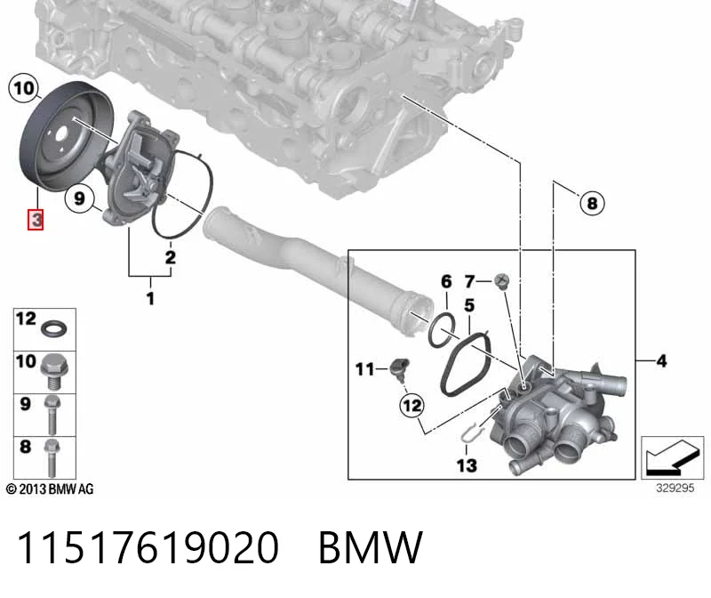11517619020 BMW Koło pasowe pompy wodnej