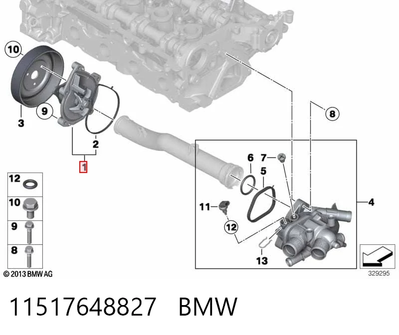 11517648827 BMW Pompa chłodząca wodna