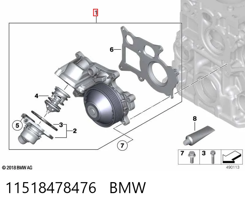 11518478476 BMW Pompa chłodząca wodna