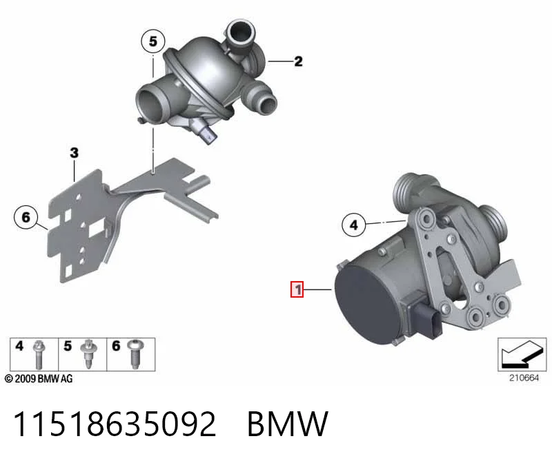 11518635092 BMW Pompa chłodzenia wodą, dodatkowa elektryczna