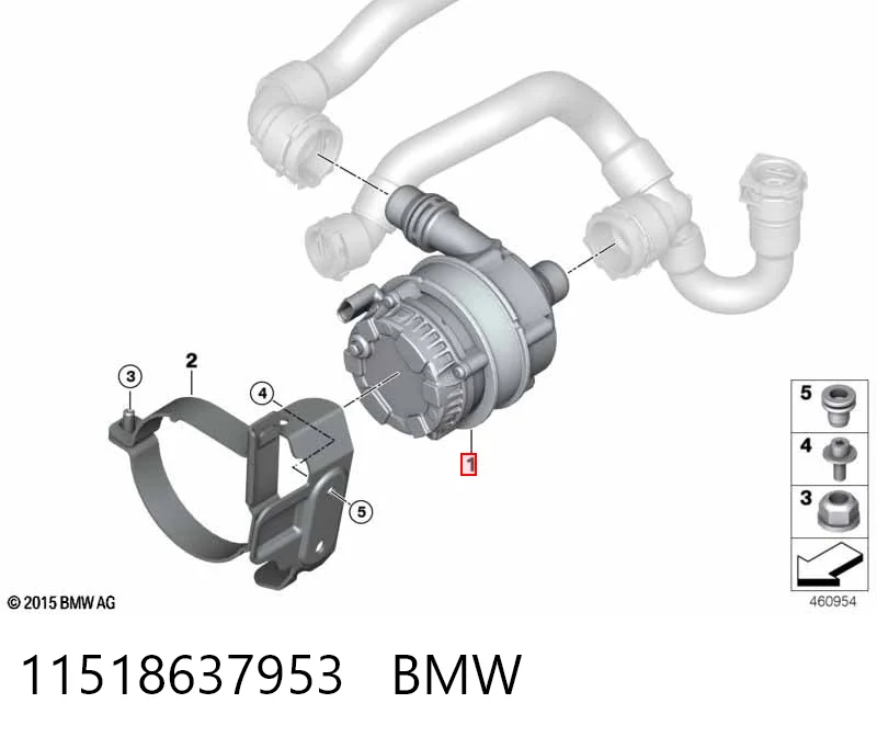 11518637953 BMW Pompa chłodzenia wodą, dodatkowa elektryczna