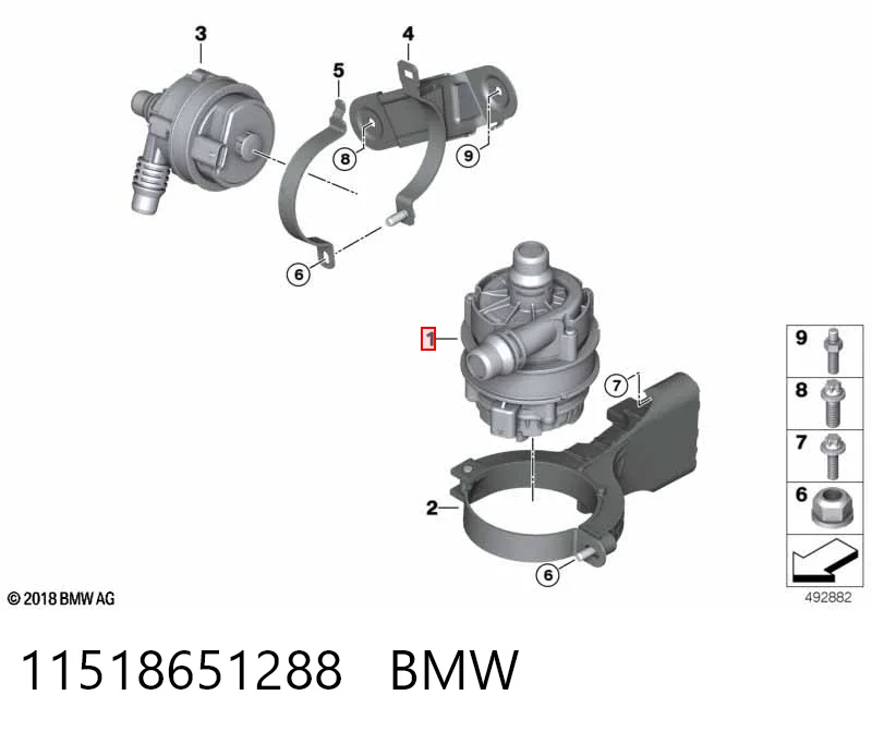 11518651288 BMW Pompa chłodzenia wodą, dodatkowa elektryczna