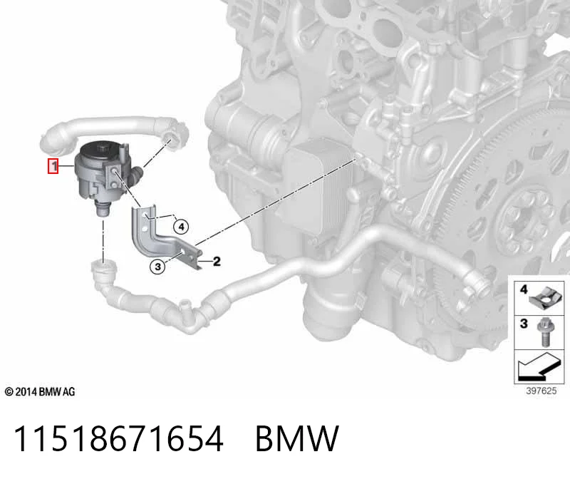 11518671654 BMW Pompa chłodzenia wodą, dodatkowa elektryczna