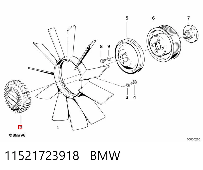 11521723918 BMW Sprzęgło wiskotyczne wentylatora chłodzenia