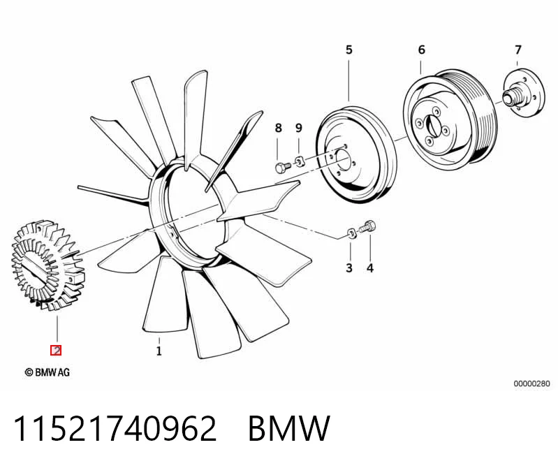 11521740962 BMW Sprzęgło wiskotyczne wentylatora chłodzenia