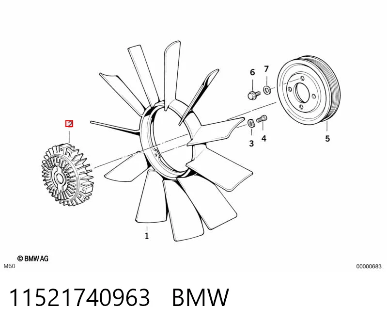 11521740963 BMW Sprzęgło wiskotyczne wentylatora chłodzenia
