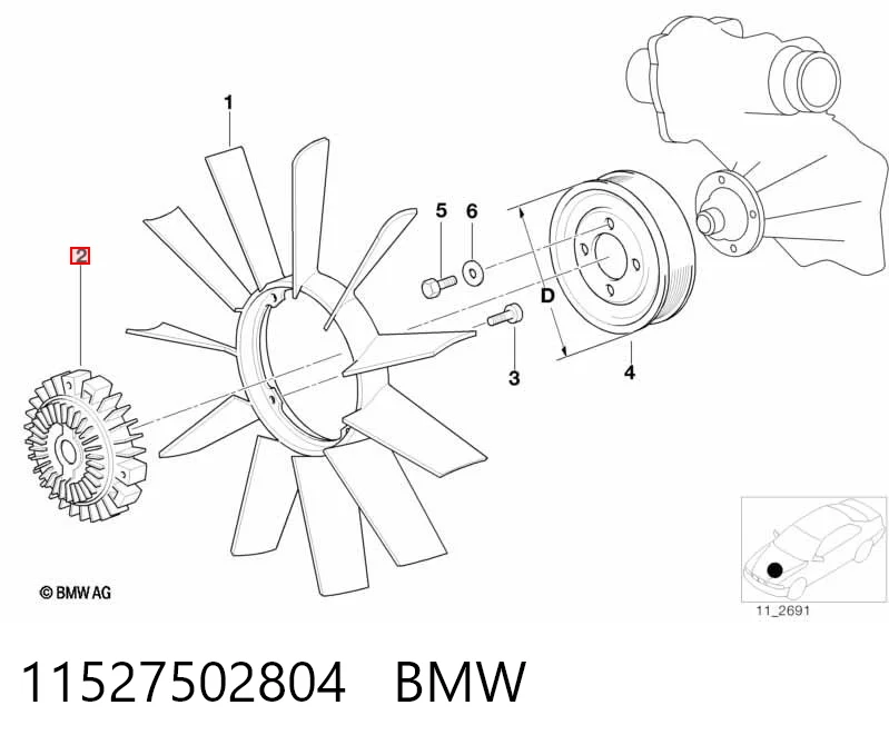 11527502804 BMW Sprzęgło wiskotyczne wentylatora chłodzenia