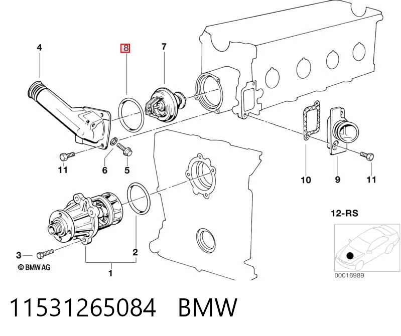 11531265084 BMW Uszczelka termostatu