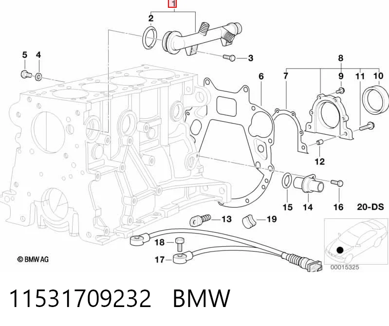 11531709232 BMW Kołnierz układu chłodzenia (trójnik)