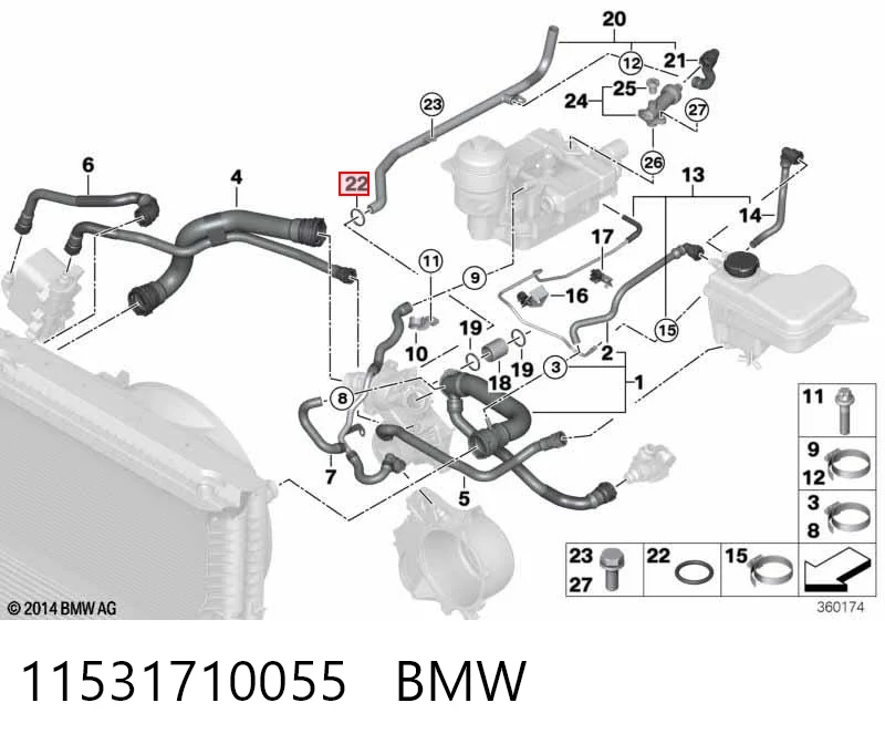 11531710055 BMW Uszczelka pompy wodnej