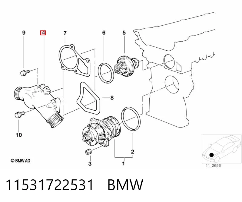 11531722531 BMW Obudowa termostatu