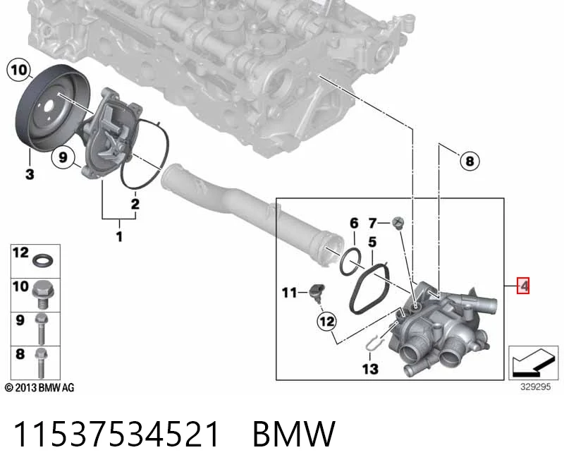 11537534521 BMW Obudowa termostatu